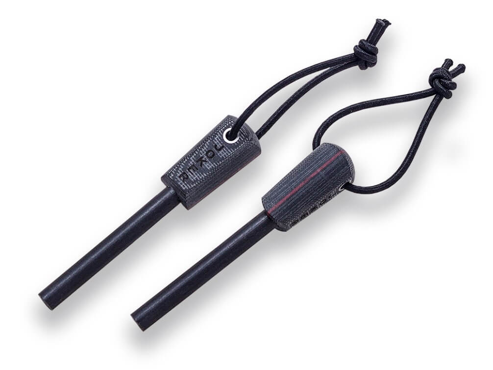 Cuchillo bushcraft Joker Erizo TS1 con mango y  pedernal de micarta negra