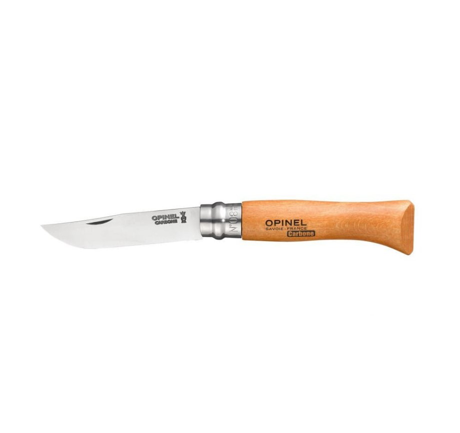 Couteau de poche Opinel carbone Nº 8 et étui en coffret de présentation