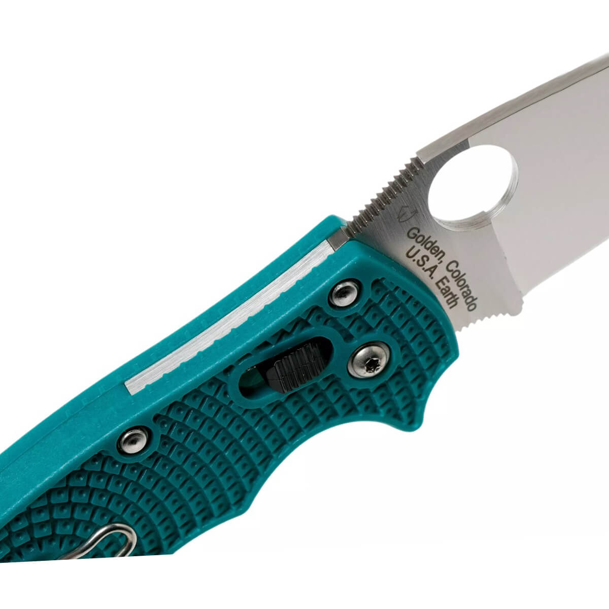 Navaja Spyderco Manix 2 con mango de FRCP turquesa y hoja de 8.6 cm