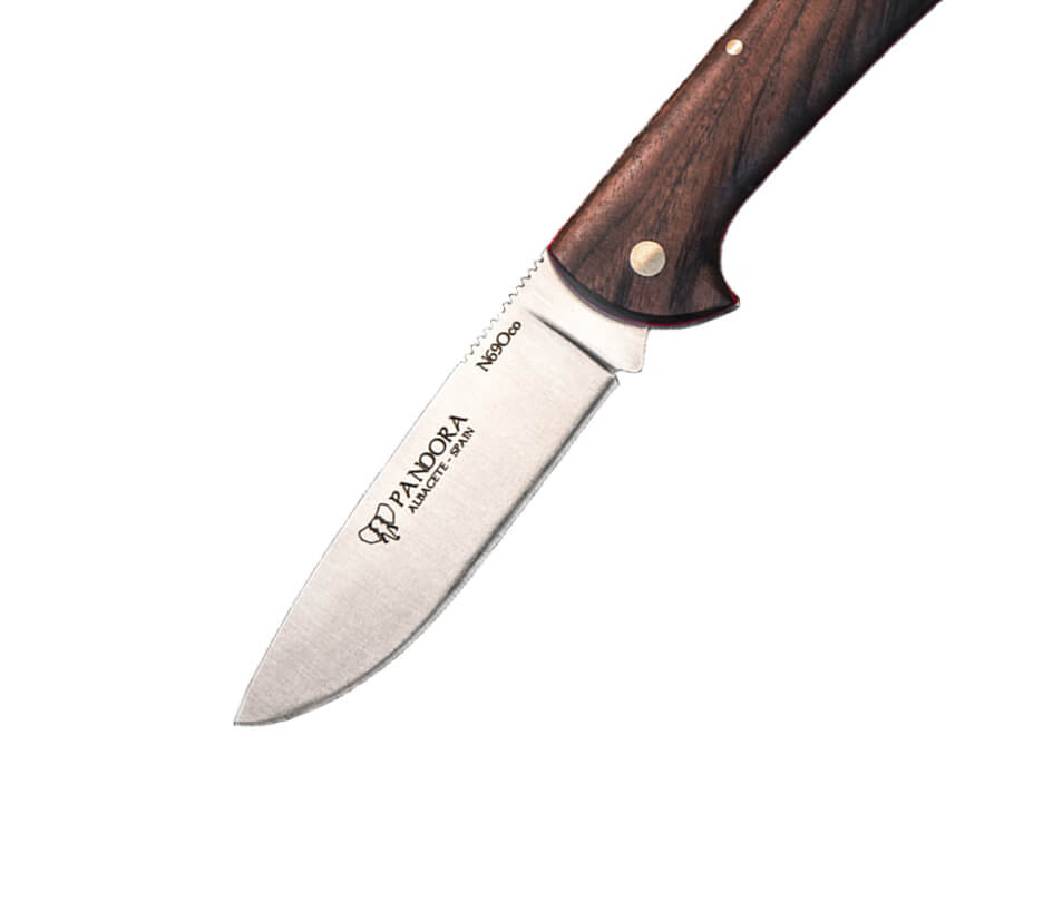 Navaja Cudeman Pandora con mango de madera de nogal y hoja de acero Böhler N690Co