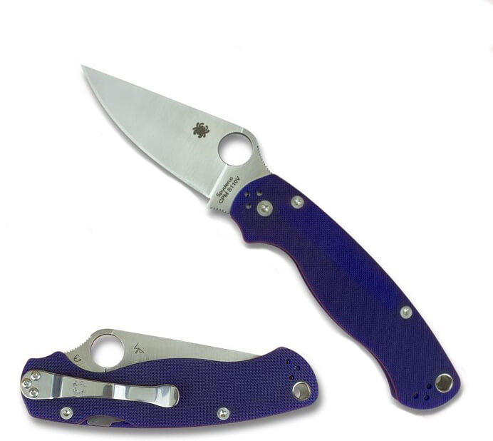 Spyderco Para military 2 avec manche en G10 bleu et lame en acier CPM S110V