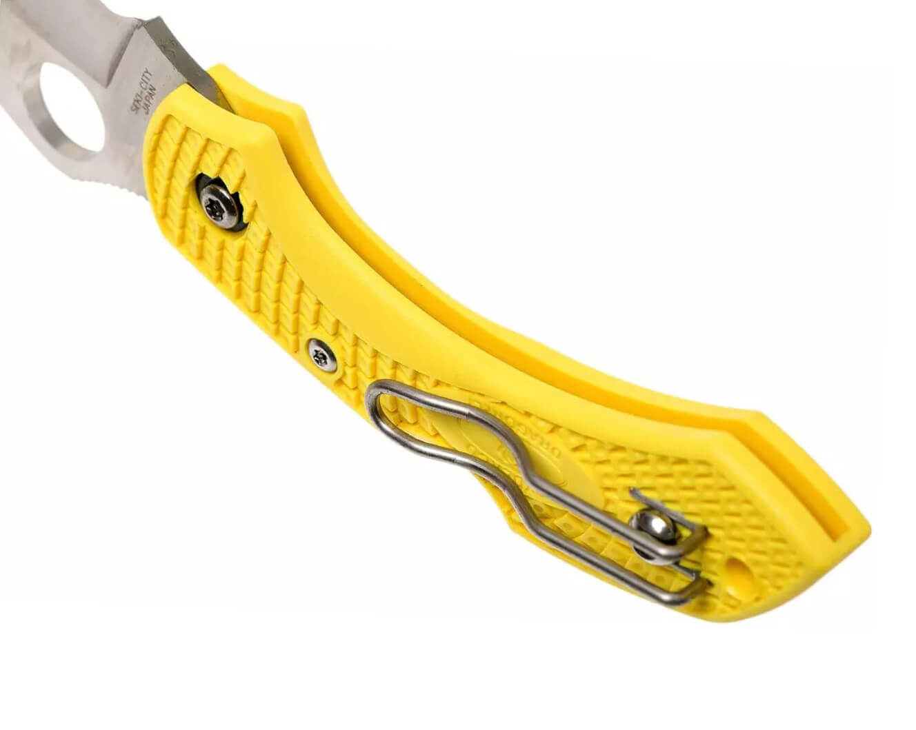 Spyderco Dragonfly 2 Salt Einsatzmesser mit gelbem FRN-Griff und H1-Stahlklinge mit SpyderEdge-Kante