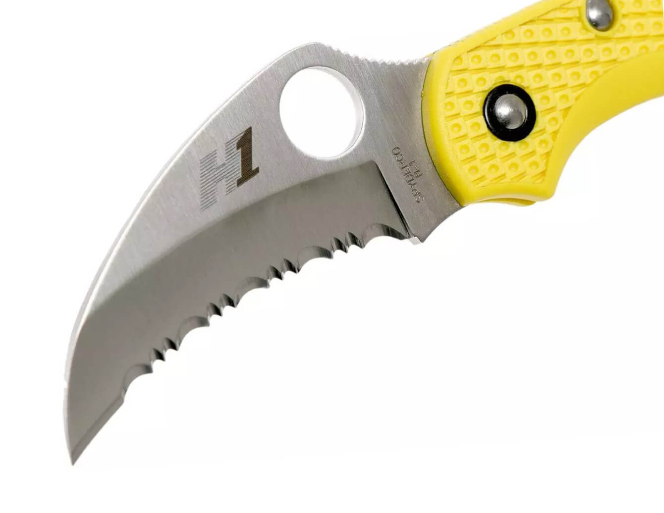 Spyderco Dragonfly 2 Salt Einsatzmesser mit gelbem FRN-Griff und H1-Stahlklinge mit SpyderEdge-Kante