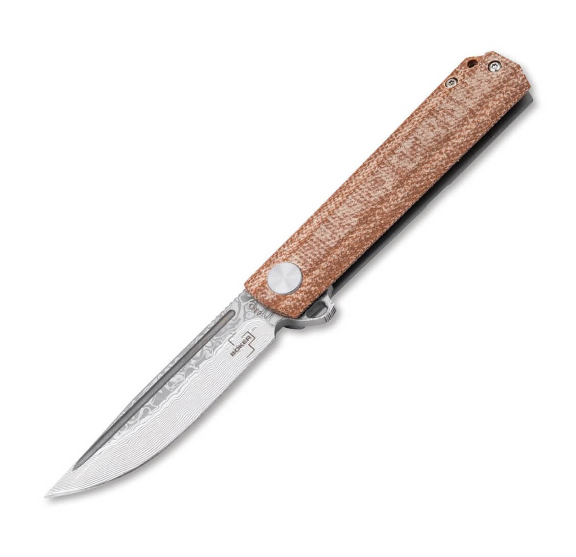 Boker Plus Cataclyst Flipjoint Damast navaja gentleman con hoja d...