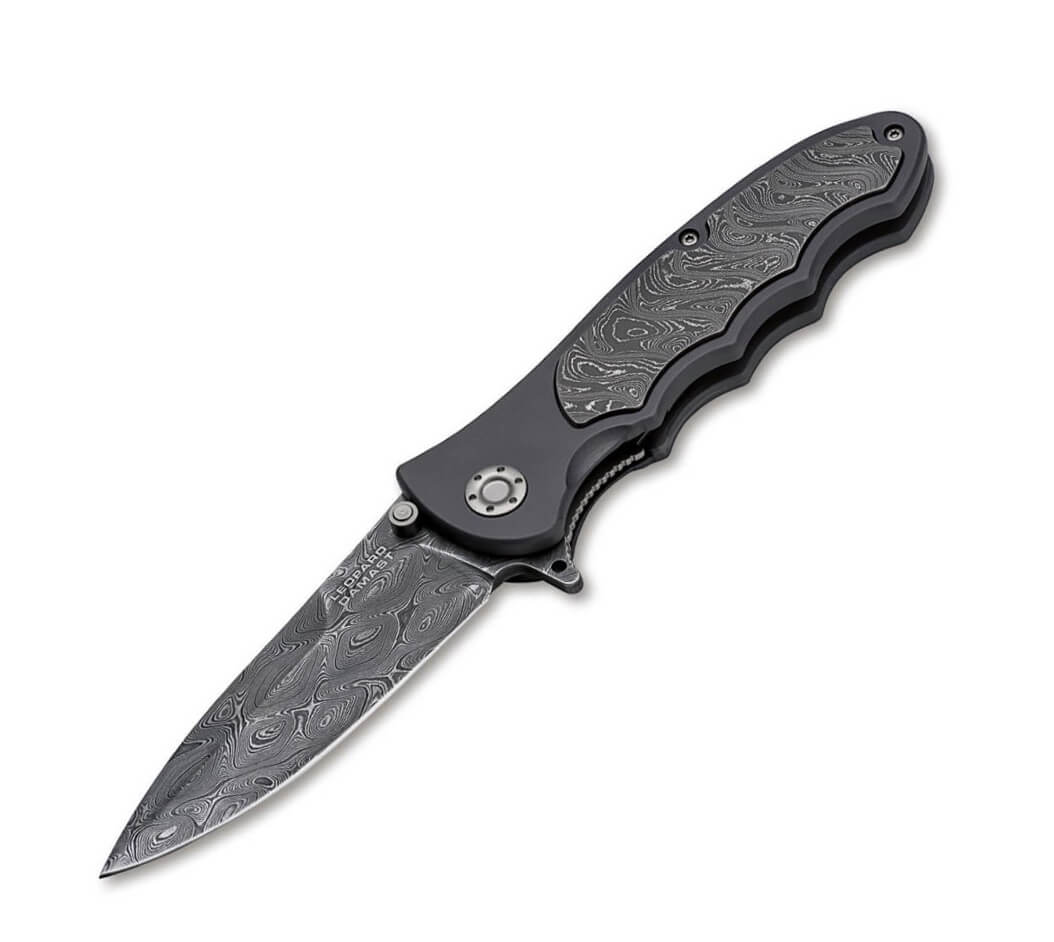 Boker Leopard-Damast III Collection navaja con hoja de damasco y ...