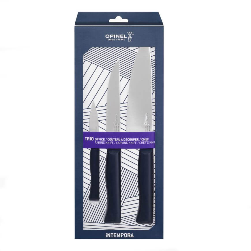Estuche trio Intempora Opinel con 3 cuchillos: chef, trinchar y p...