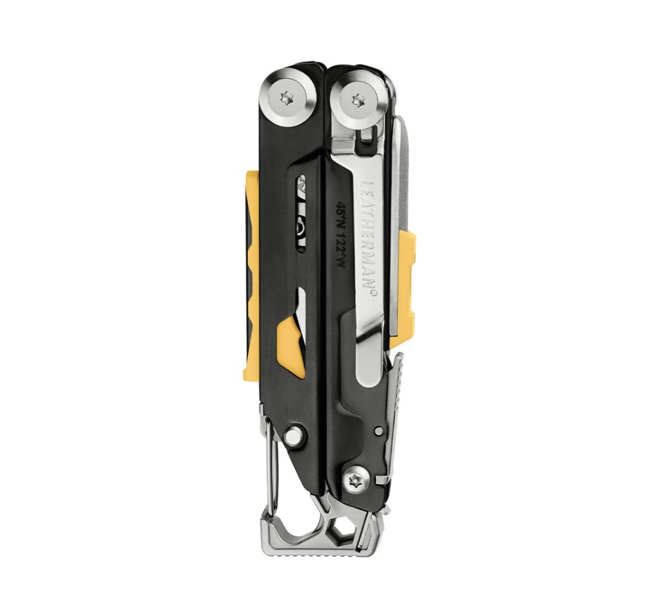 Multiherramienta Leatherman Signal con mango color negro y herramientas acero inox con 19 usos