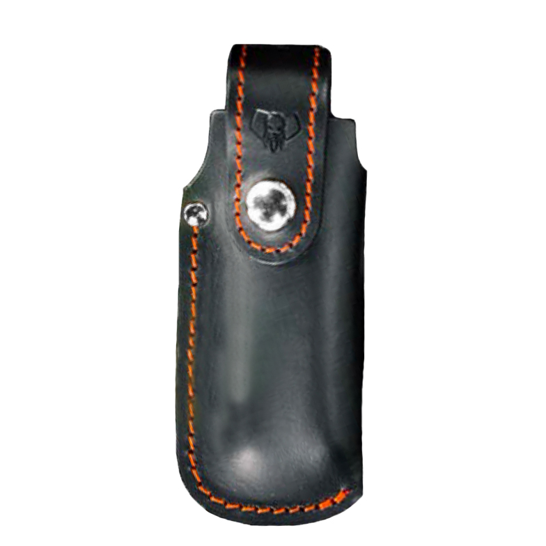 Navaja de supervivencia Cudeman MT4 con cachas de micarta canvas y funda de cuero