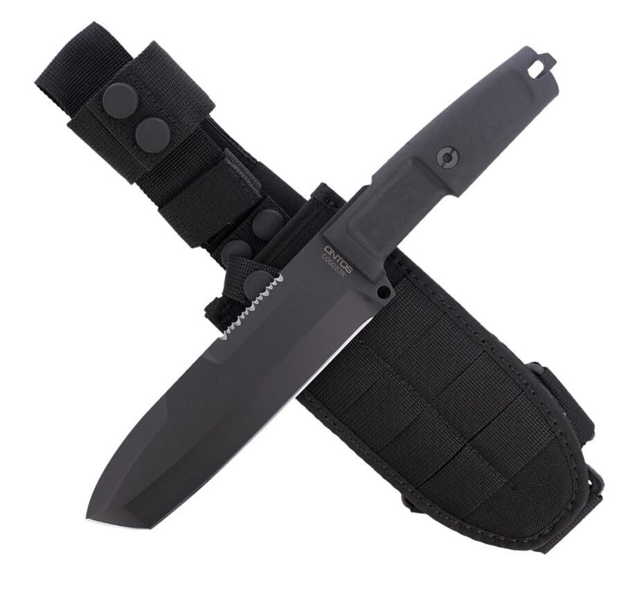 Cuchillo militar Extrema Ratio Ontos con hoja negra y funda negra
