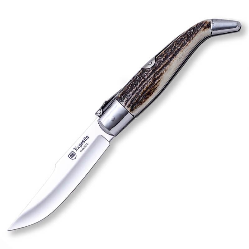 Navaja artesana albaceteña Nº 1 con puño de asta de ciervo