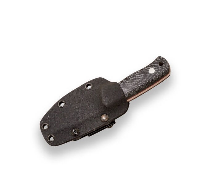 Cuchillo de supervivencia Joker Erizo TS1 con mango de micarta negra y funda de kydex