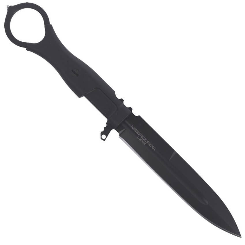 Faca de combate Extreme Ratio Misericordia Black com cabo FRN e lâmina de 118 mm