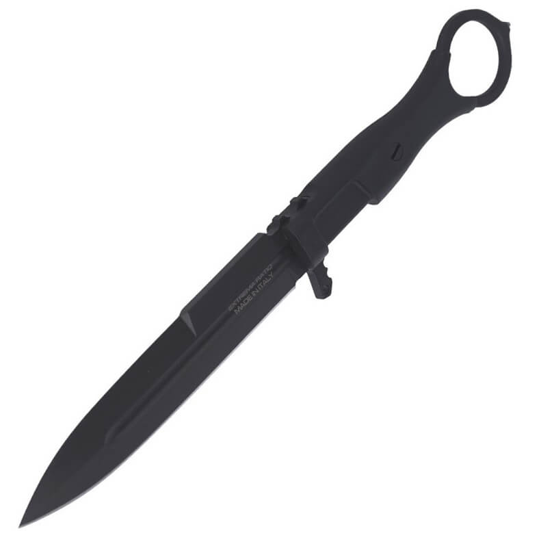 Faca de combate Extreme Ratio Misericordia Black com cabo FRN e lâmina de 118 mm