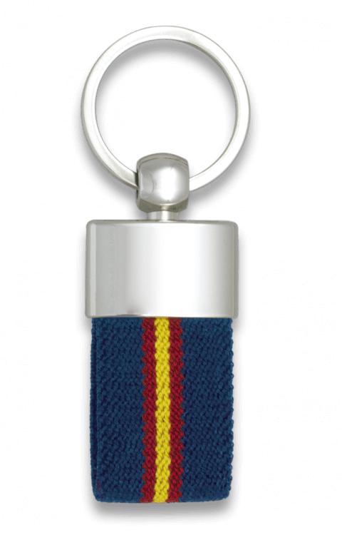 Llavero de la bandera de España con fondo azul 09427