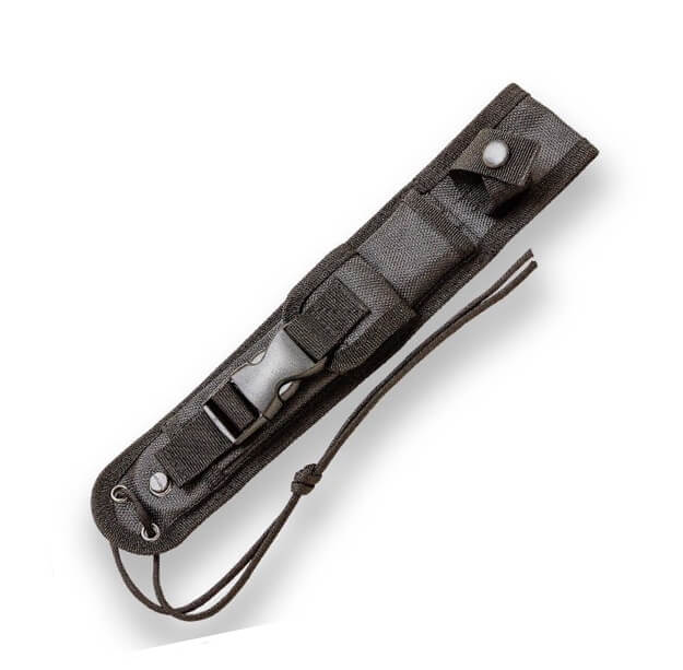 Cuchillo de supervivencia JKR con mango de zamak y hoja de 16 cm con recubrimiento de titanio