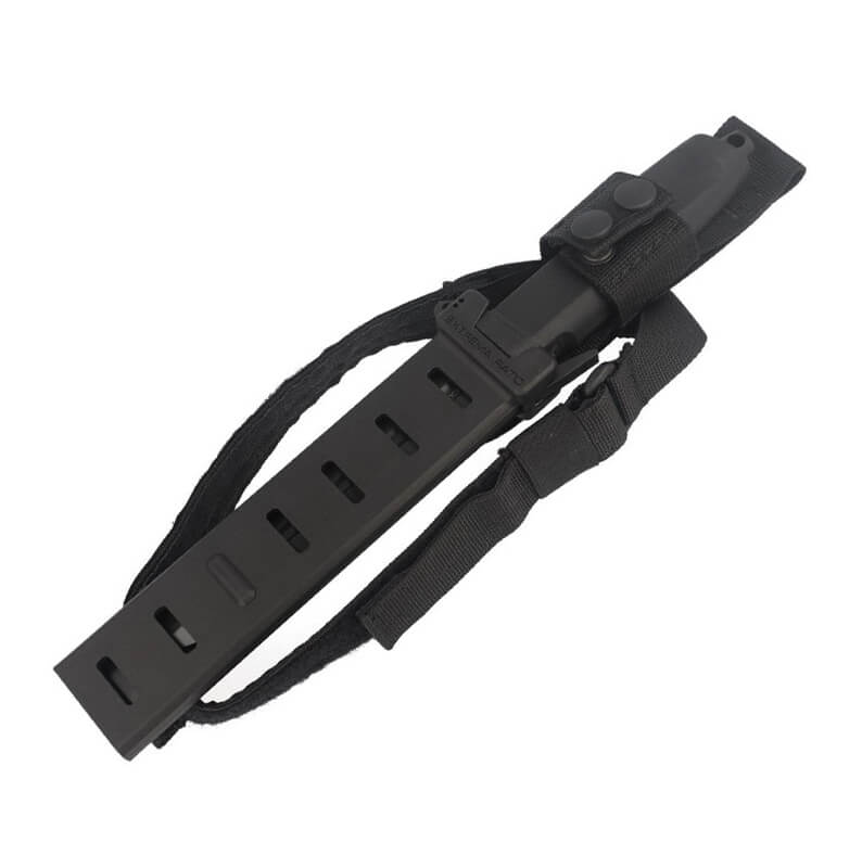 Extrema Ratio Contact Couteau de combat noir avec lame de 162 mm en acier Böhler. Fourreau en Naylon