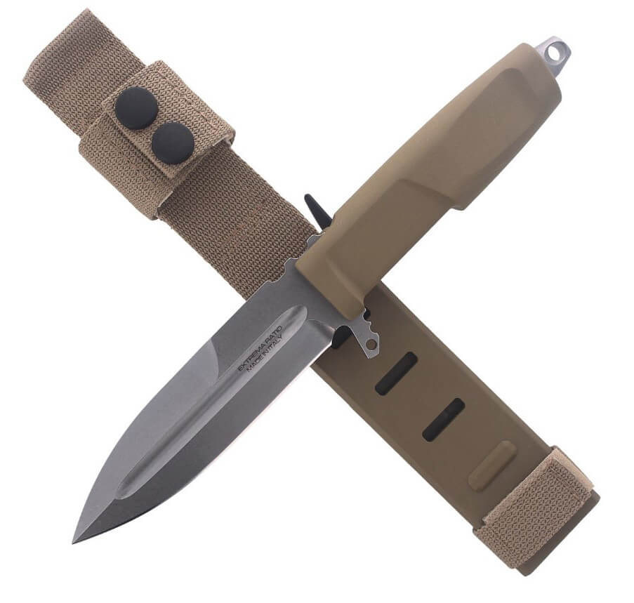 Kampfmesser Contact C HCS von Extrema Ratio mit 128mm Klinge aus Böhler Stahl. Naylon Scheide