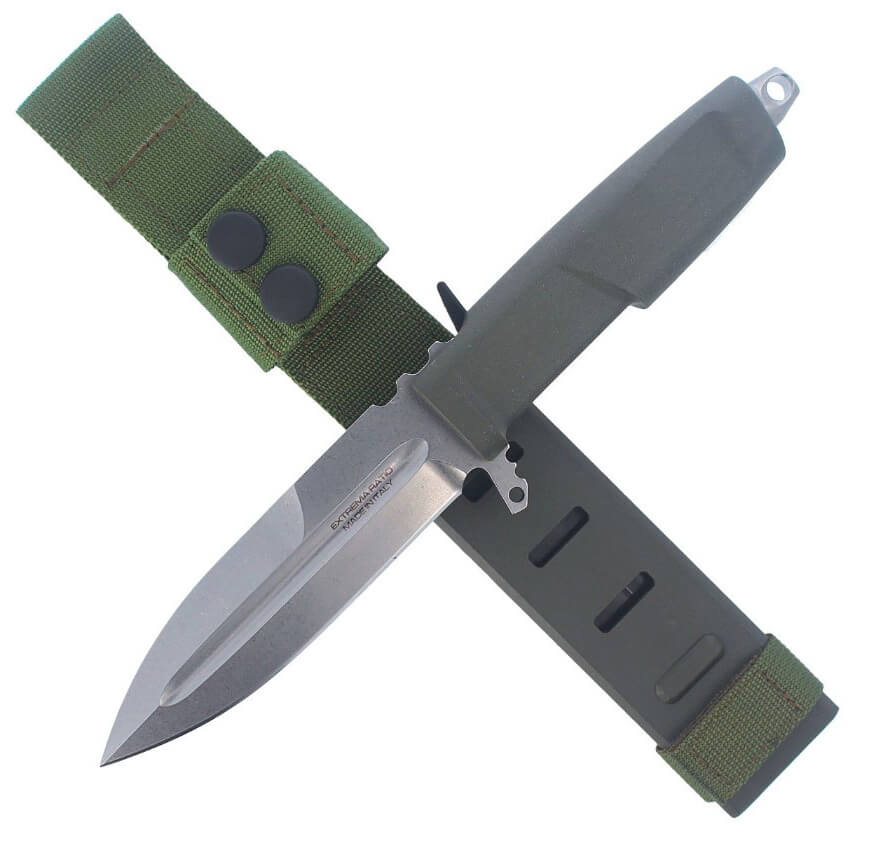 Cuchillo combate Contact C Ranger Green de Extrema Ratio con hoja de 128mm de acero Böhler. Funda naylon