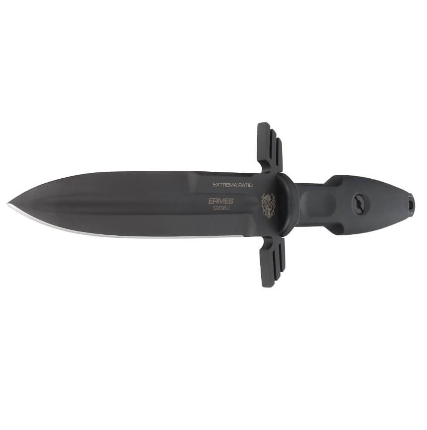 Cuchillo táctico Ermes Operativo Black de Extrema Ratio. Hoja de 14 cm y mango de FRN. Funda kydex.