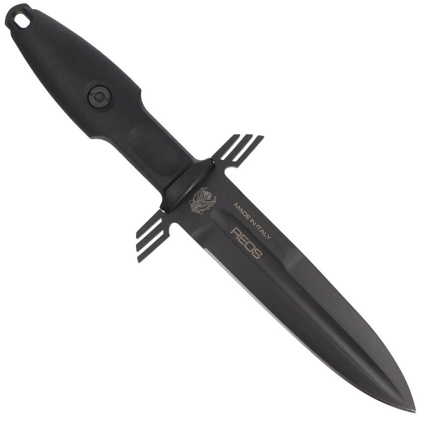Cuchillo táctico Ermes Operativo Black de Extrema Ratio. Hoja de 14 cm y mango de FRN. Funda kydex.