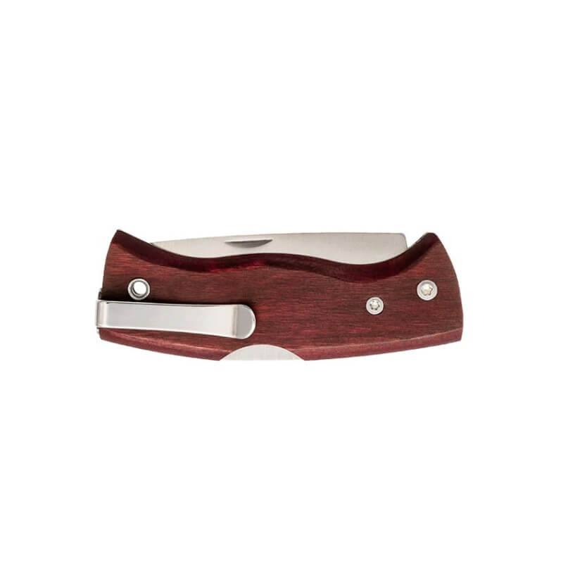 Navaja de bolsillo Helle Raud M 654 con mango de abedul rojo y hoja de 6.9 cm