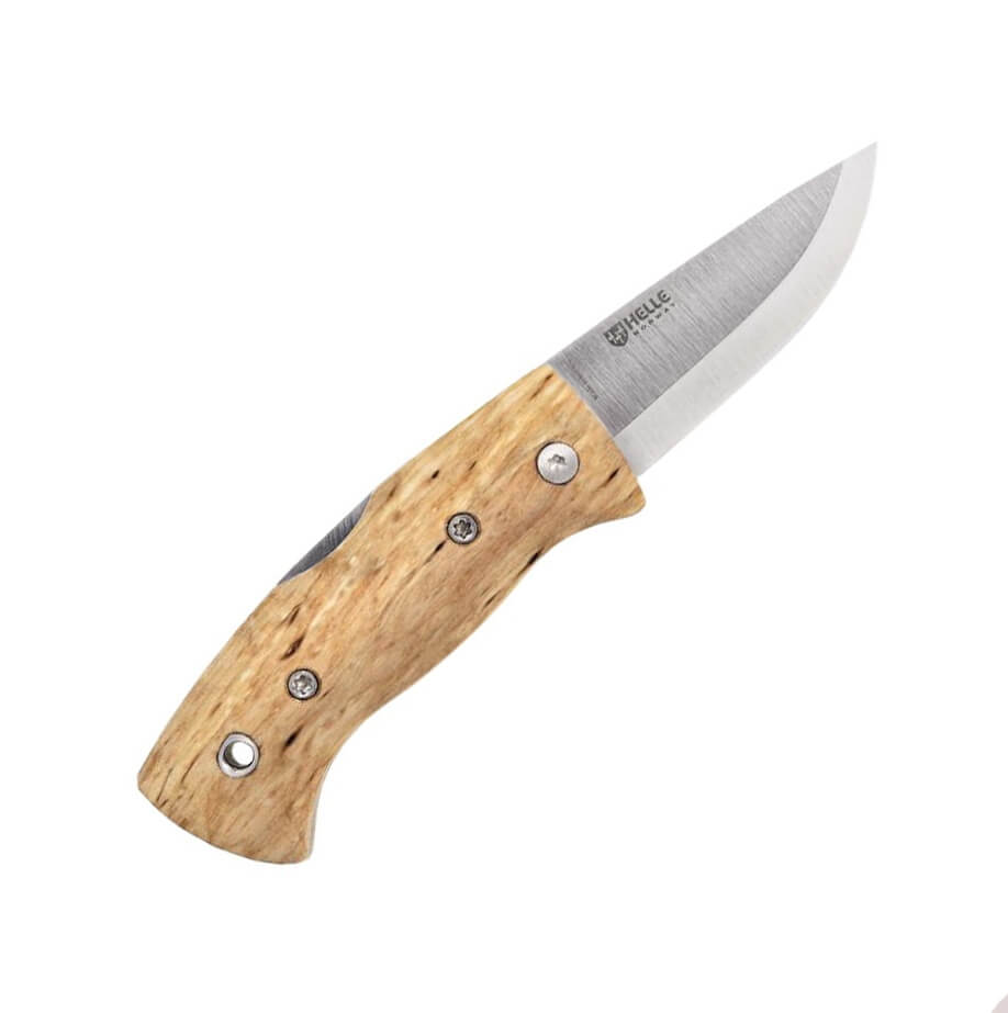 Navaja de bolsillo Helle Kletten 662 con mango de abedul y hoja d...
