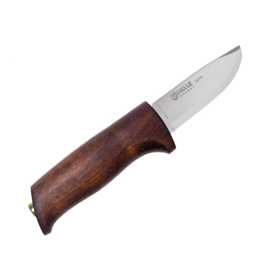 Cuchillo bushcraft Helle Spire 06 con mango de madera de abedul o...