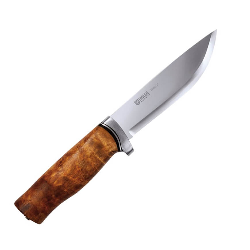 Cuchillo bushcraft Helle GT 36 con mango de madera de abedul y vi...