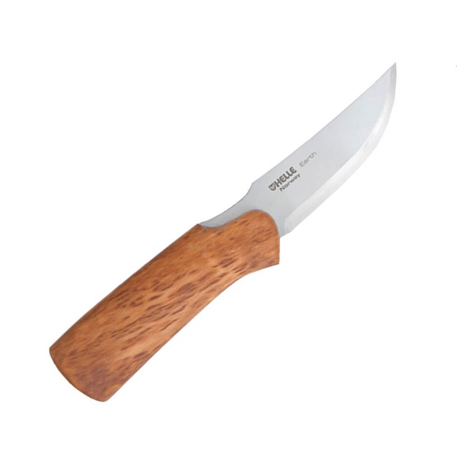 Cuchillo bushcraft Helle Earth 75 con mango de madera de abedul y...