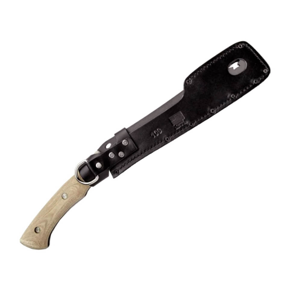 Cuchillo outdoor Buck Compadre Froe con mango de micarta y acero 5160 Spring Steel