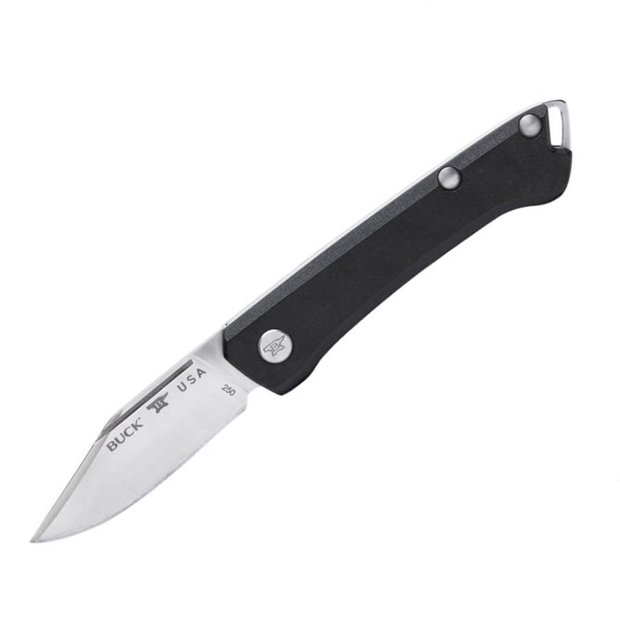 Navaja EDC Buck Saunter clip con mango de micarta negra 250BKS1