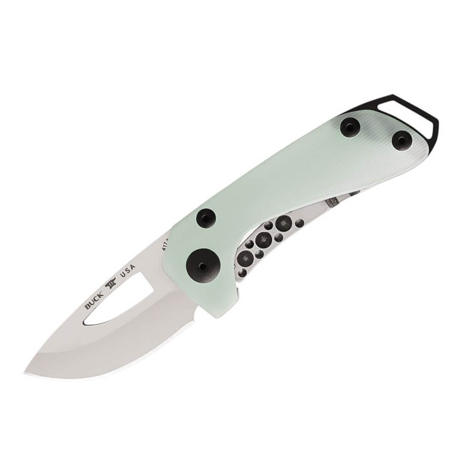 Navaja de bolsillo EDC Buck Budgie con mango de G10 verde 0417GRS