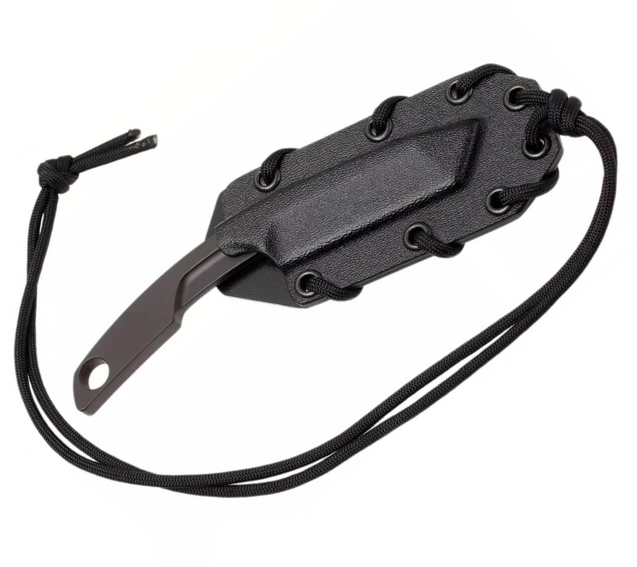 Cuchillo de cuello N.K.3 BLACK de Extrema Ratio. Hoja de 7 cm y funda de kydex.