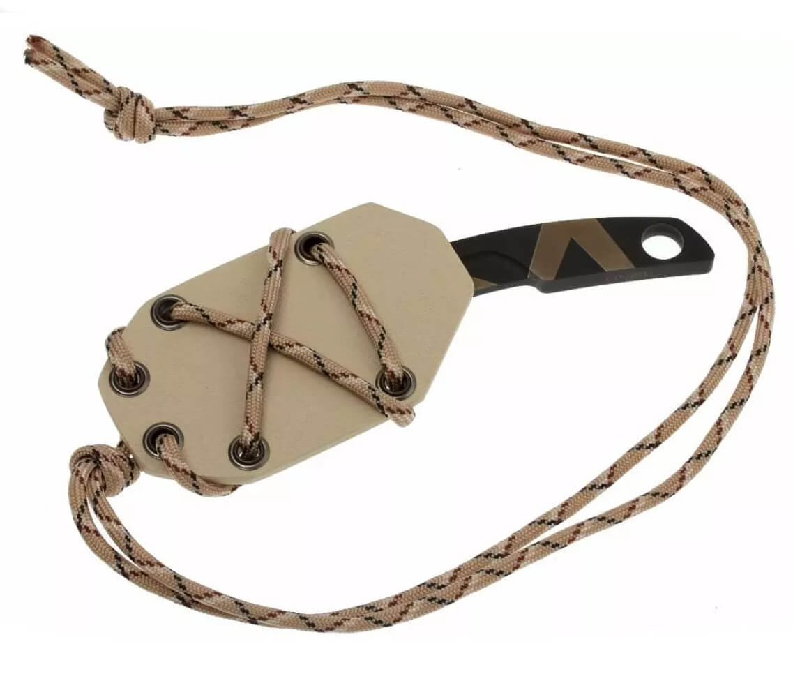 Cuchillo de cuello N.K.1 BLACK de Extrema Ratio. Hoja de 5 cm y funda de kydex.