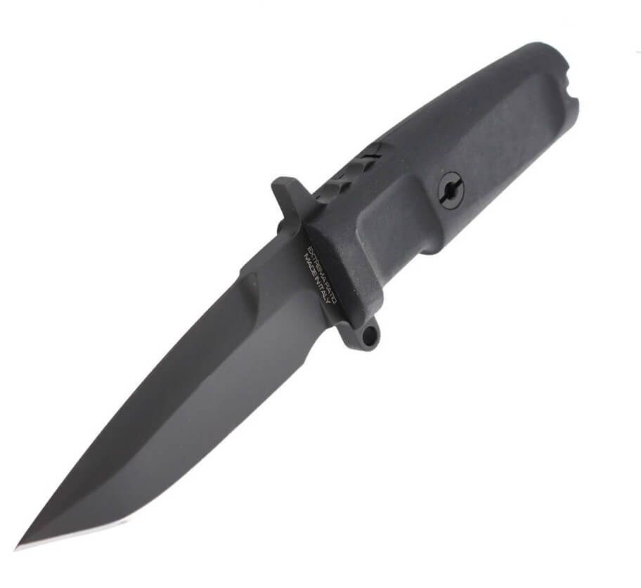 Cuchillo de combate de Extrema Ratio COL MOSCHIN C BLACK. Con puño de forprene y hoja de 16 cm.
