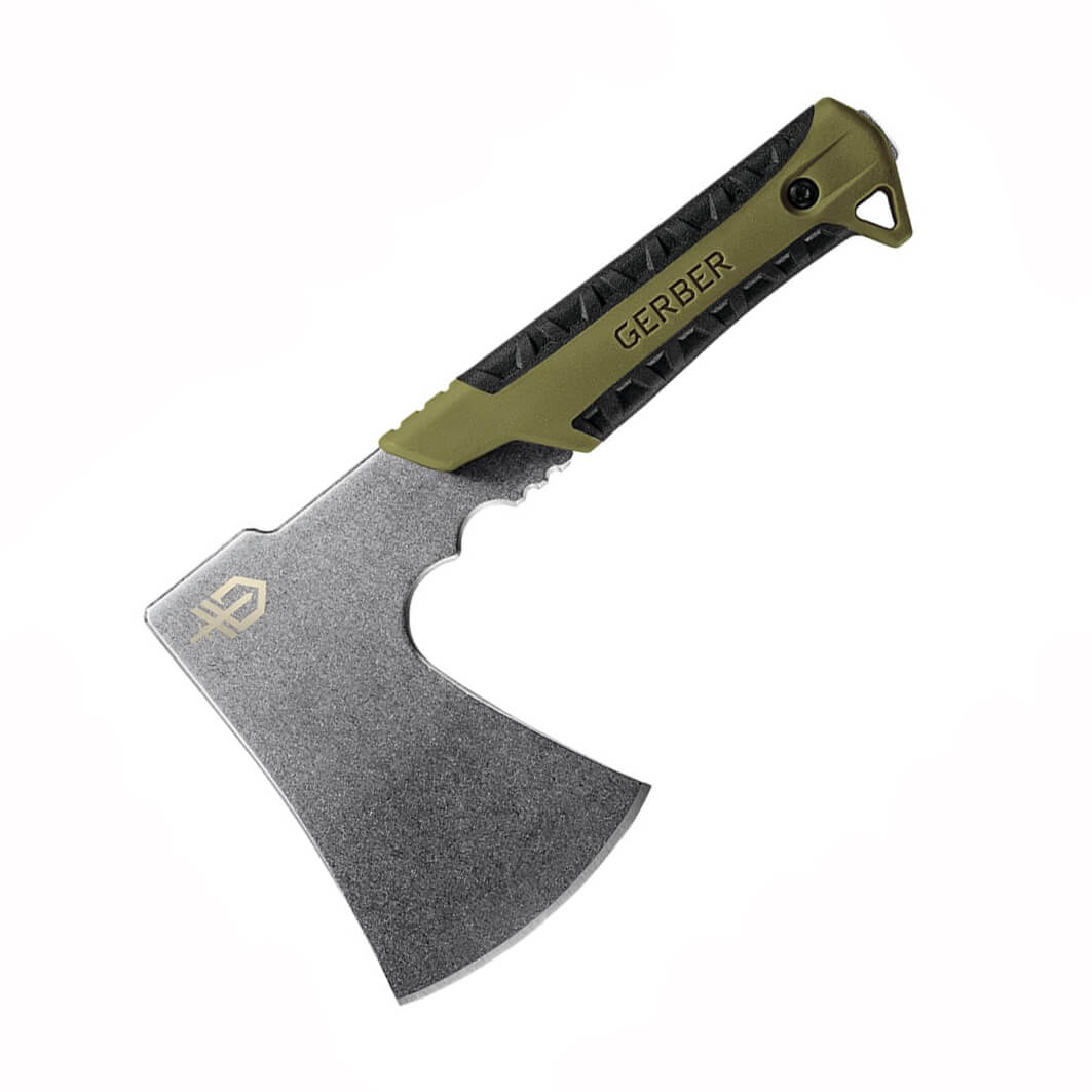 Hacha táctica Gerber Pack Hatchet Flat con mango verde y negro 31...