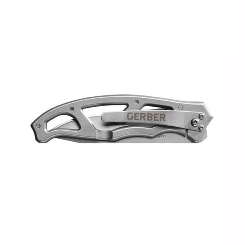 Navaja de bolsillo Gerber Paraframe II Folder Serrated 31-003619 con mango de acero inoxidable