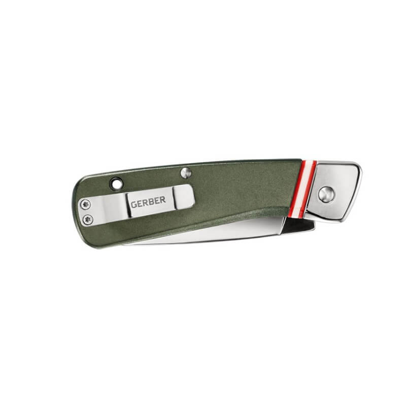 Navaja de bolsillo Gerber Straightlace Modern Folding verde 30-001663 con mango de aluminio