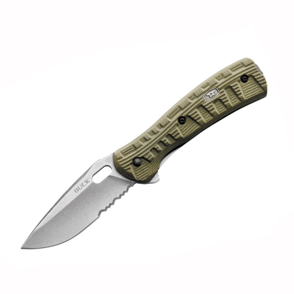 Navaja táctica Buck Vantage Force Pro Green combo con hoja stonew...