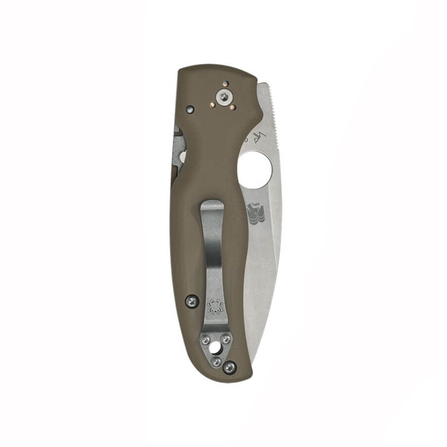 Navaja Spyderco Shaman G-10 Marrón y hoja de CPM15V con filo plano