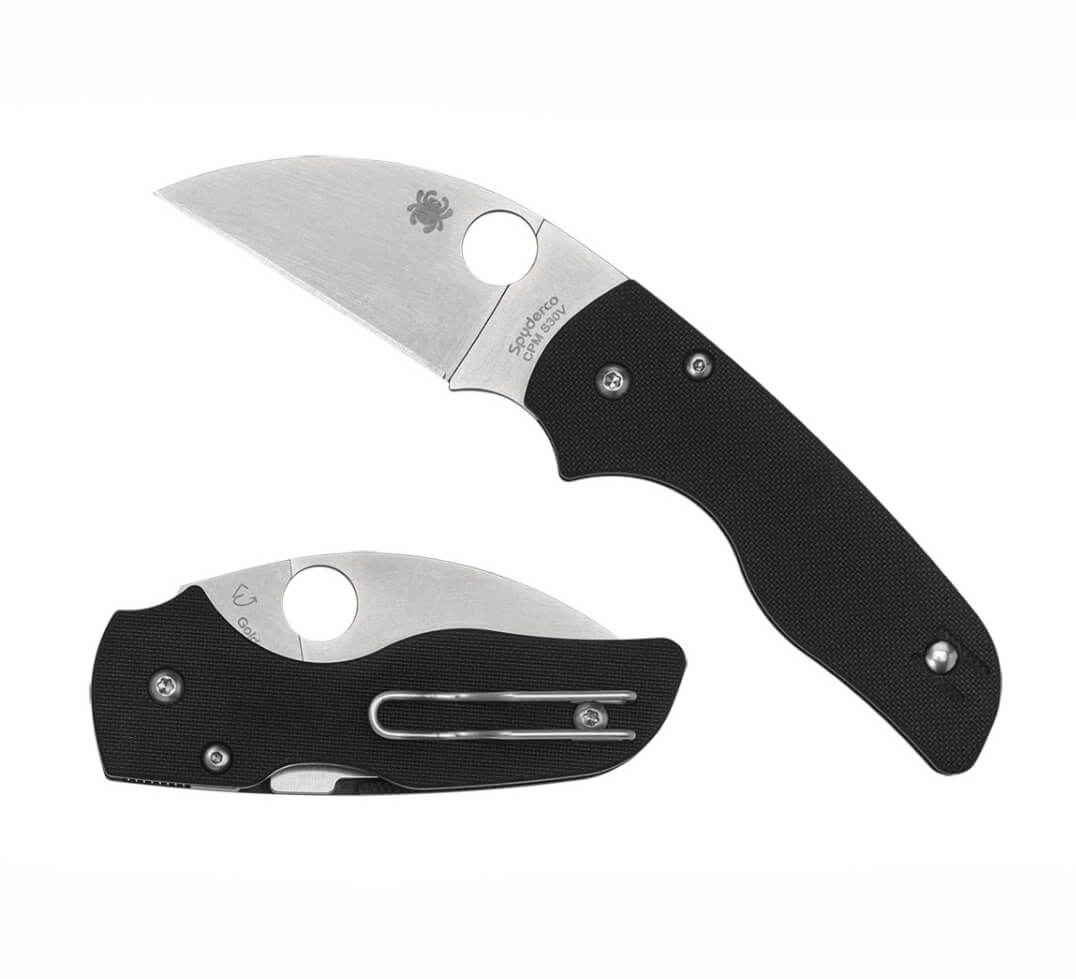 Navaja Spyderco LIL' NATIVE G-10 Negro y hoja de acero Wahrncliffe con filo plano C230GPWC