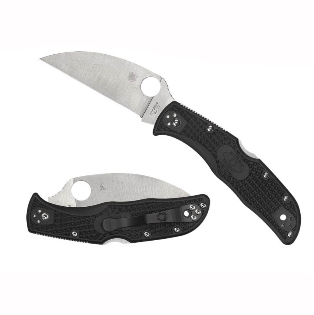 Couteau de poche Spyderco Endela avec manche FRN noir et lame VG-10 PlainEgde C243FPWCBK