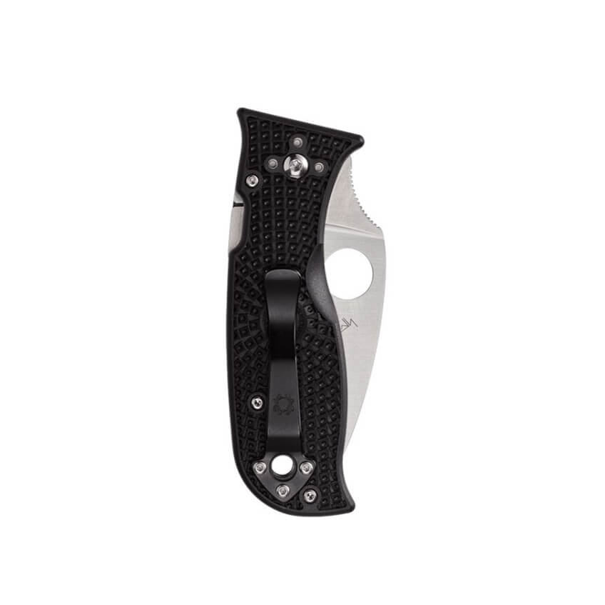 Couteau de poche Spyderco Lil Temperance 3 avec manche FRN noir et bord plat C69PBK3