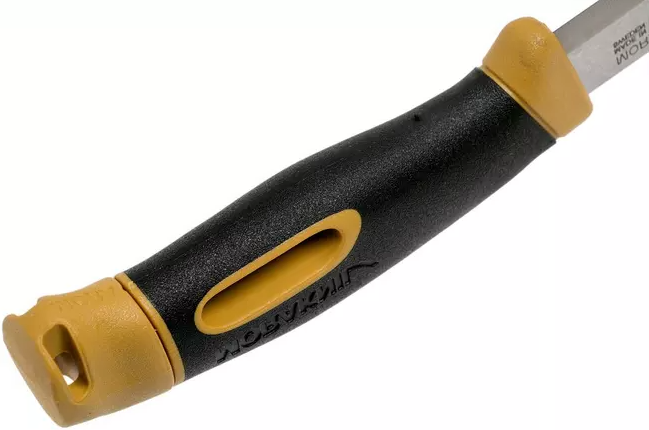 Cuchillo bushcraft Morakniv Companion Spark Yellow de 10,4 cm con pedernal.