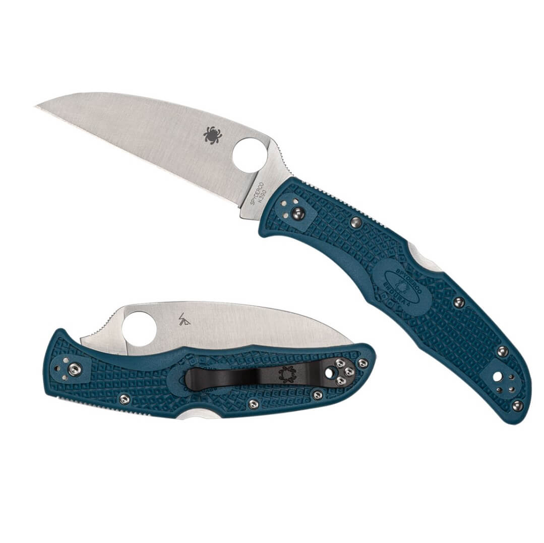 Canivete Spyderco Endura 4 Wharncliffe com cabo FRN azul C10FPWK390