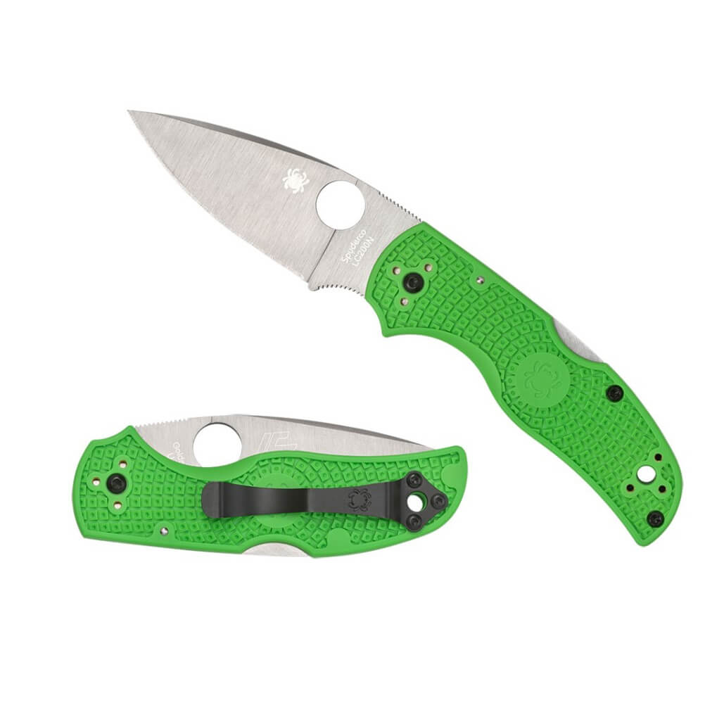 Navaja Spyderco Native 5 Salt con mango de FRN verde y hoja de acero LC200N con filo plano C41PGR5