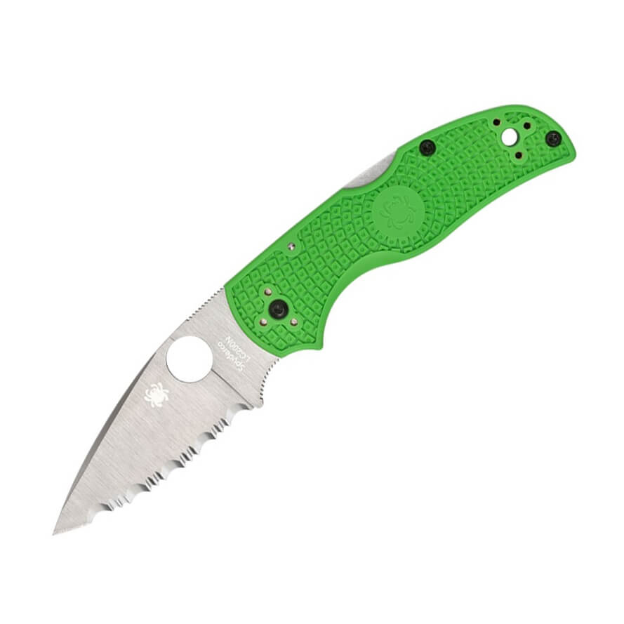 Navaja Spyderco Native 5 Salt con mango de FRN verde y hoja de ac...