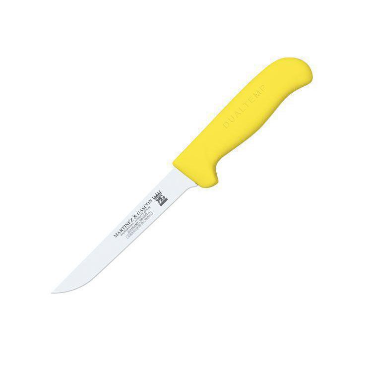 Cuchillo deshuesador recto con mango polipropileno amarillo y hoj...