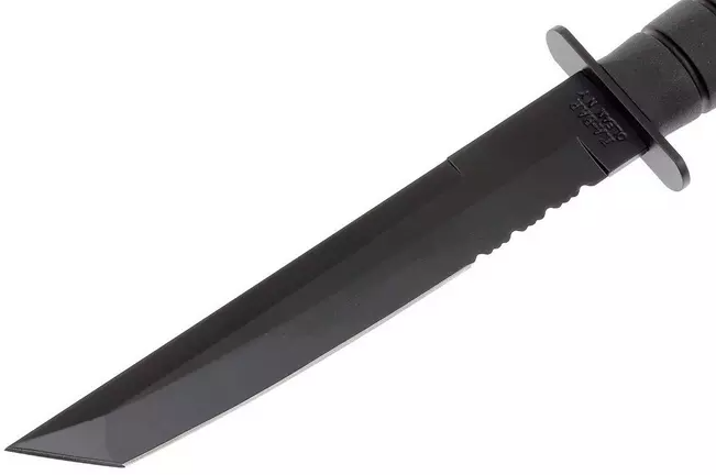 Faca tática Ka-Bar Kraton G Tanto 1245 - lâmina parcialmente serrilhada de 20 cm e bainha kydex