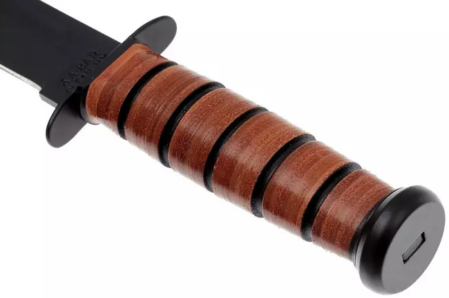Cuchillo táctico Ka-Bar USMC 1217 - Hoja de 18 cm y funda de cuero.